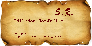 Sándor Rozália névjegykártya