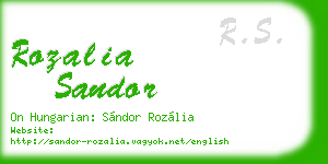 rozalia sandor business card
