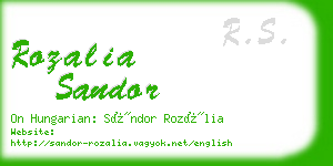 rozalia sandor business card
